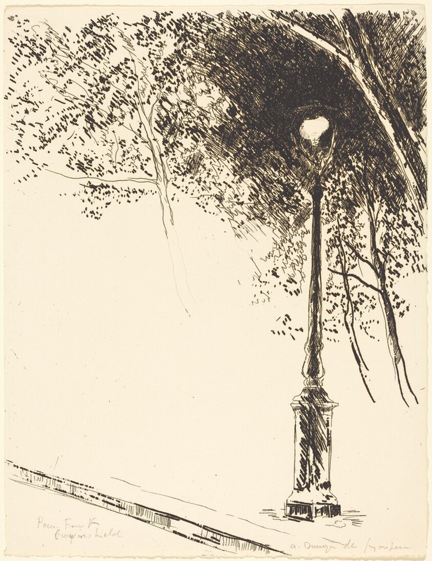 Arc Lamp - Sidewalk, Boulevard Sebastopol  (La lampe a arc - le trottoir, Boulevard S