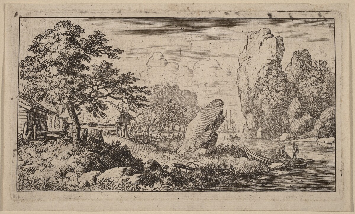 Pointed Boulder at the Bank of a River