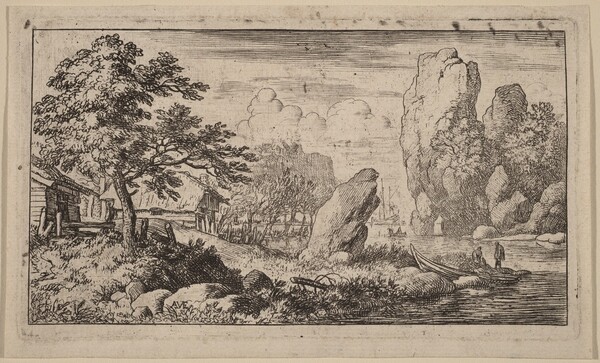 Pointed Boulder at the Bank of a River
