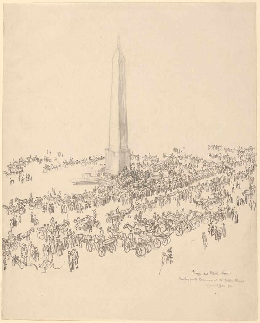 Crowd on the Piazza del Popolo, Rome