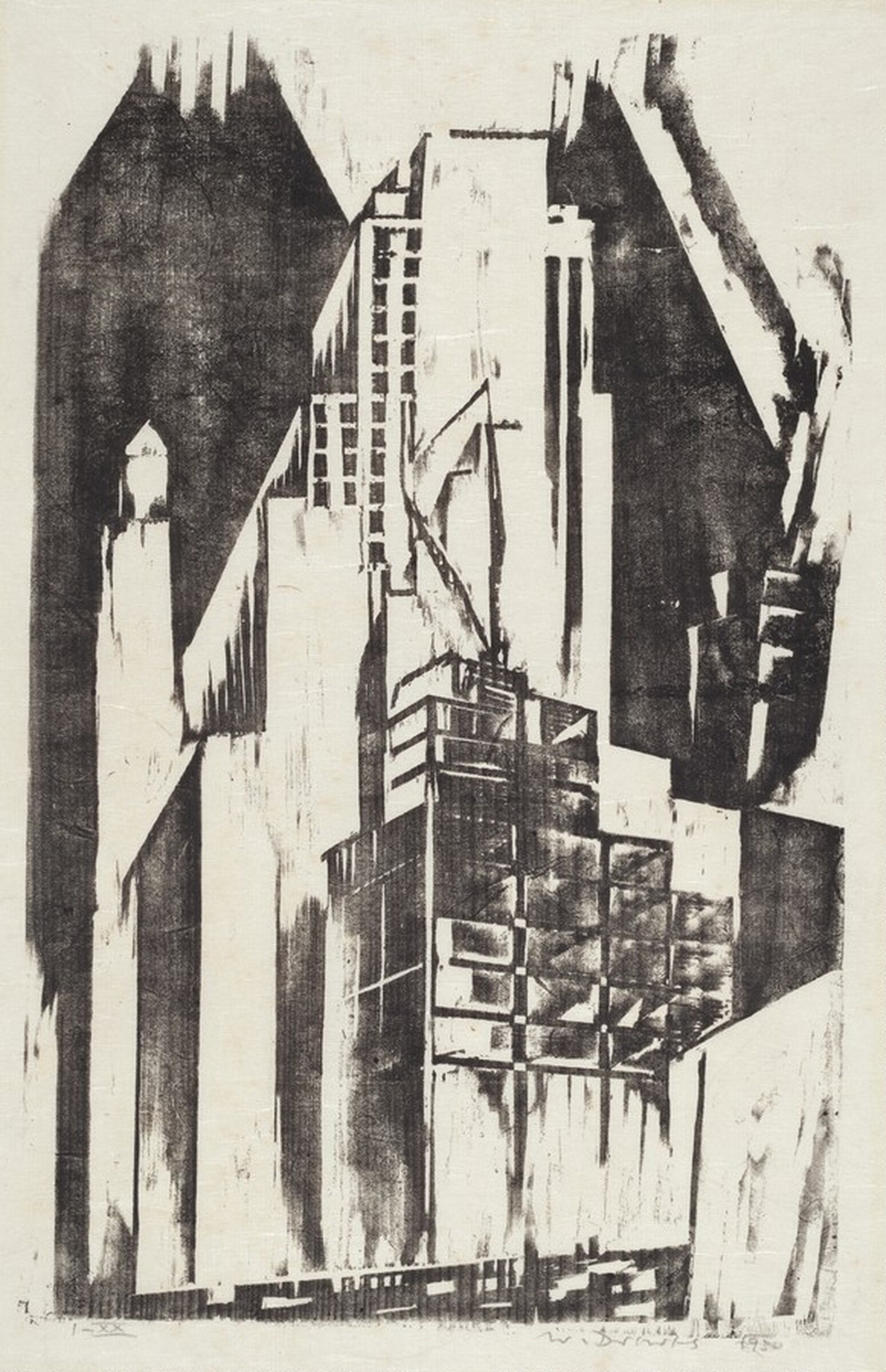 Corner Fifth Avenue 57th Street, Werner Drewes, 1930