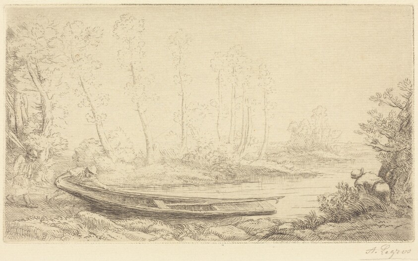 Man with a Punt, Figure to the Right (Pecheurs des truites)