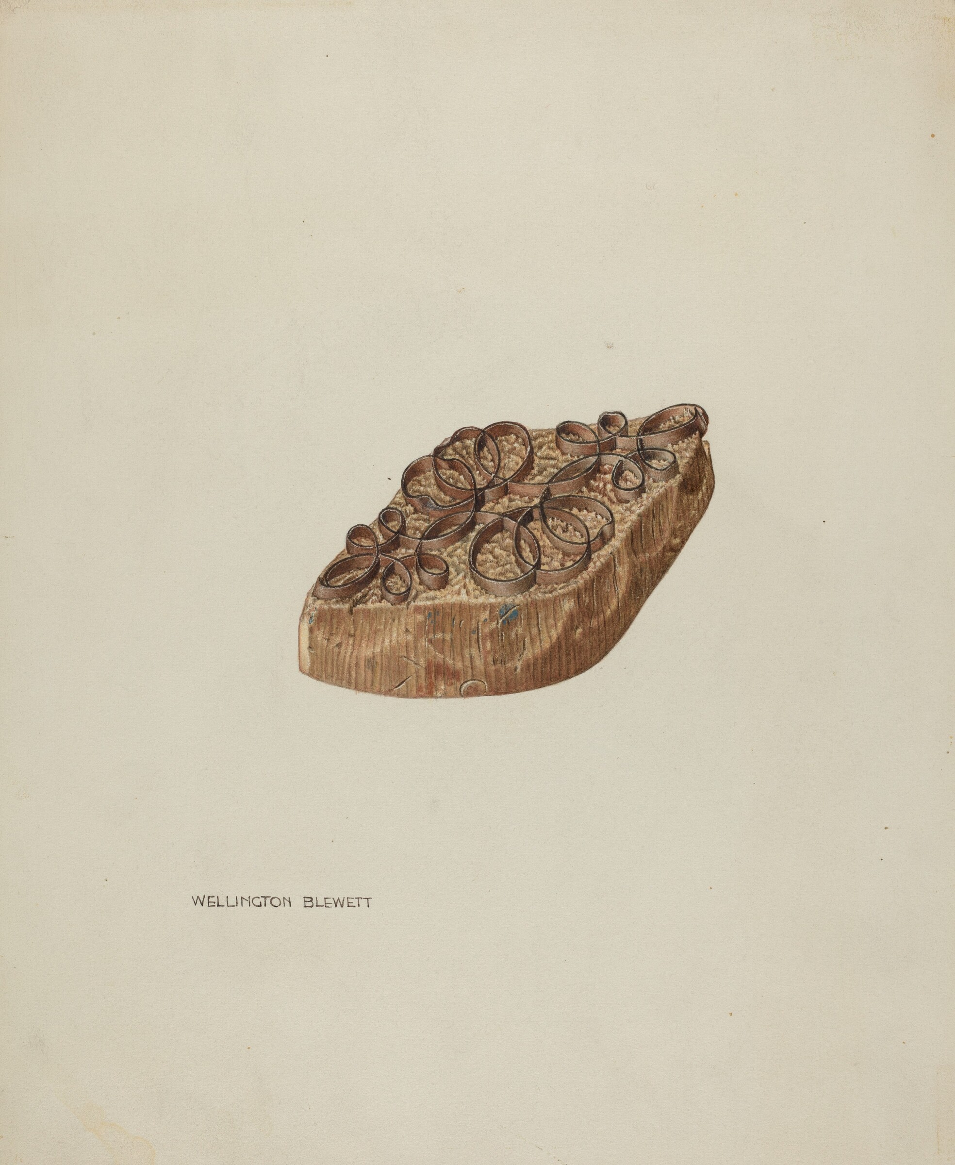 Resist Pattern (Scroll), Wellington Blewett, c. 1939