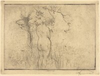 Eve before the Apple Tree (Eve de dos devant le pommier), Albert Besnard, 1892