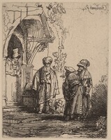 Three Oriental Figures (Jacob and Laban?), Rembrandt van Rijn, 1641