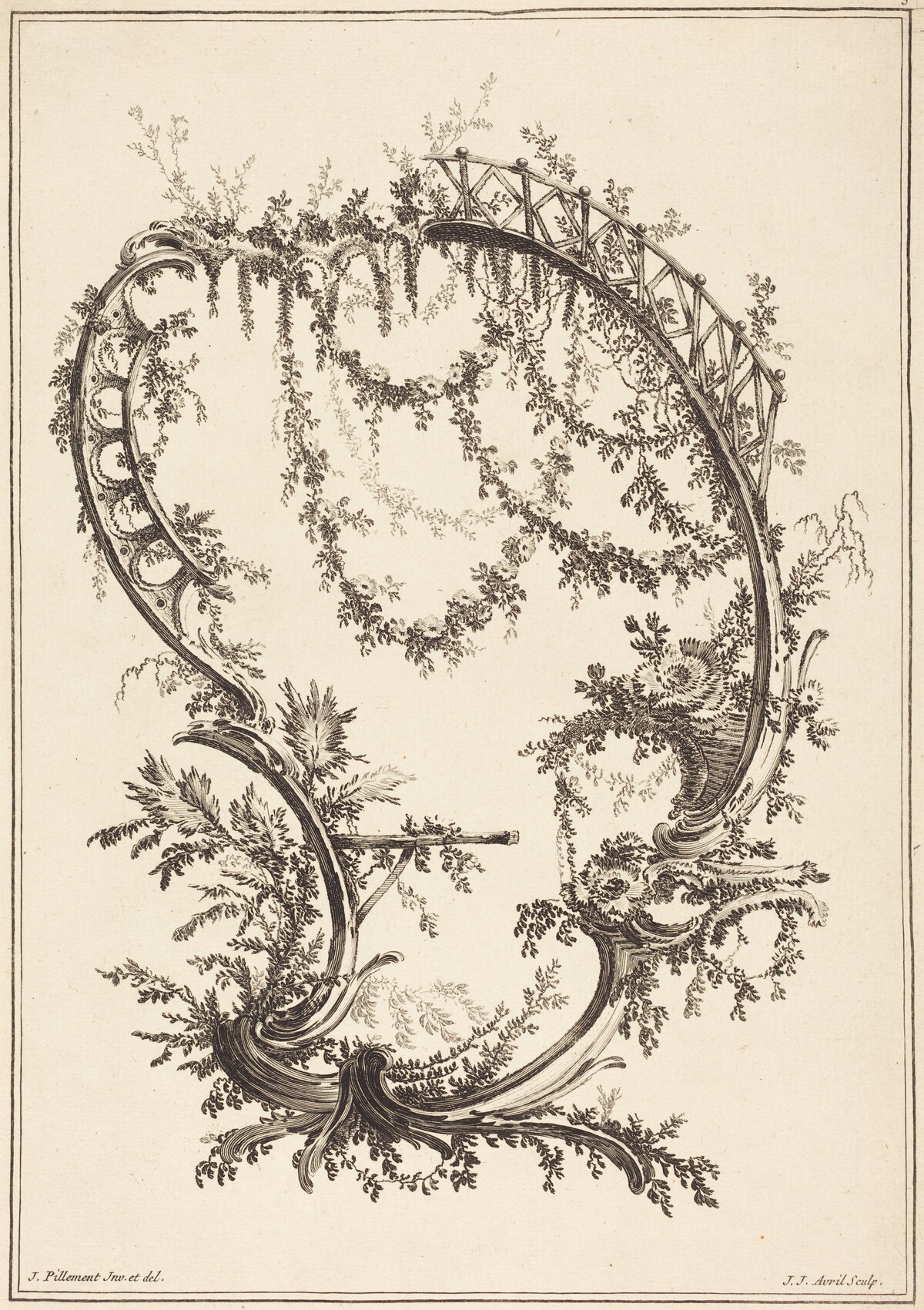 Ornament with a Strut and a Railing