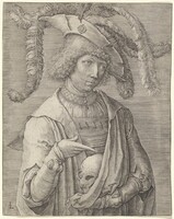 Portrait of a Young Man with a Skull, Lucas van Leyden, c. 1519