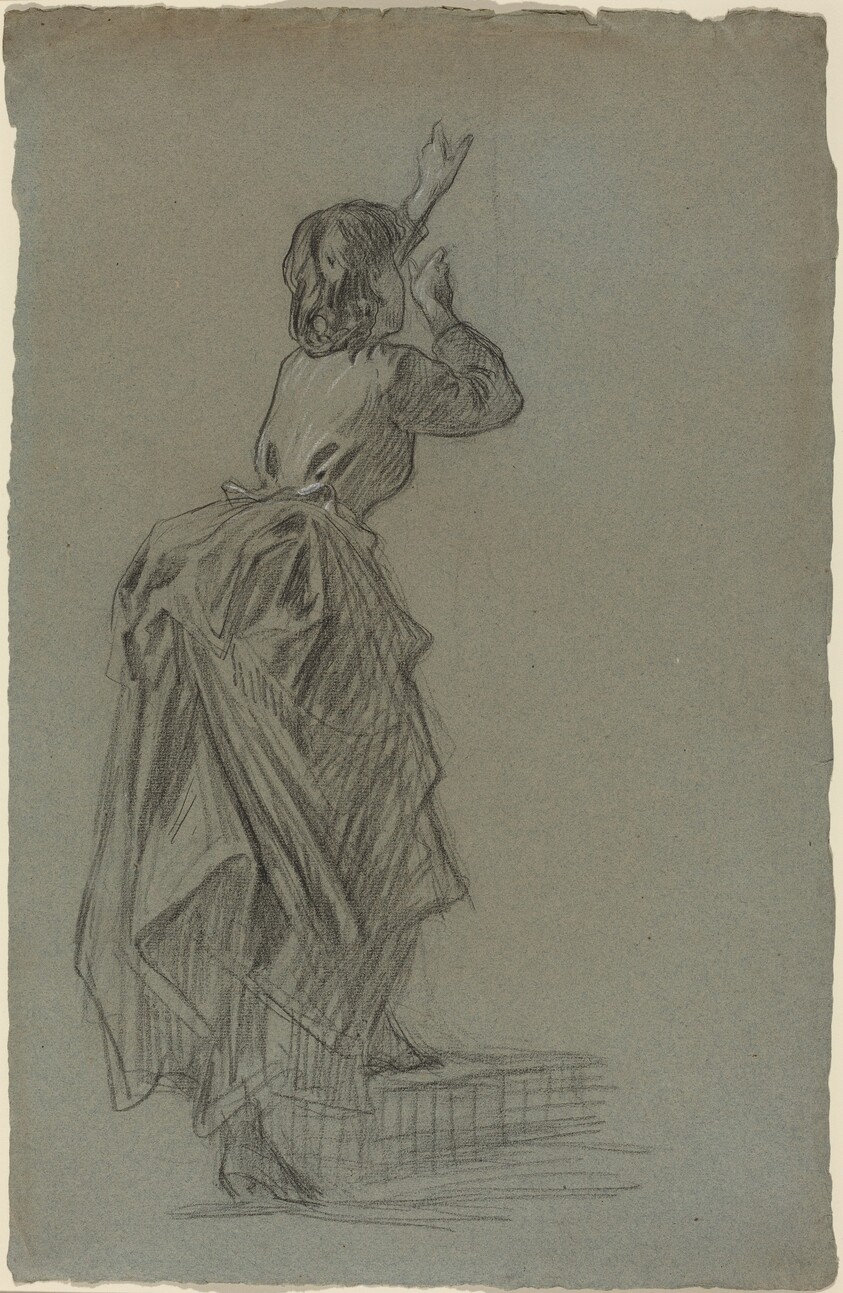 Young Woman Climbing a Step