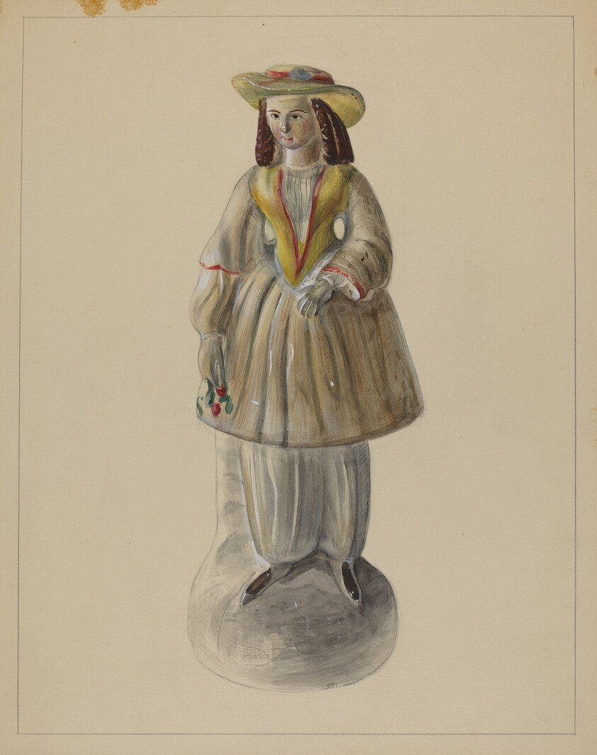 Pa. German Chalkware Bloomer Girl