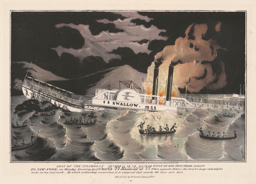 Loss of the Steamboat Swallow: While on Her Trip, from Albany to New-York, on Monday Evening April 7th 1845