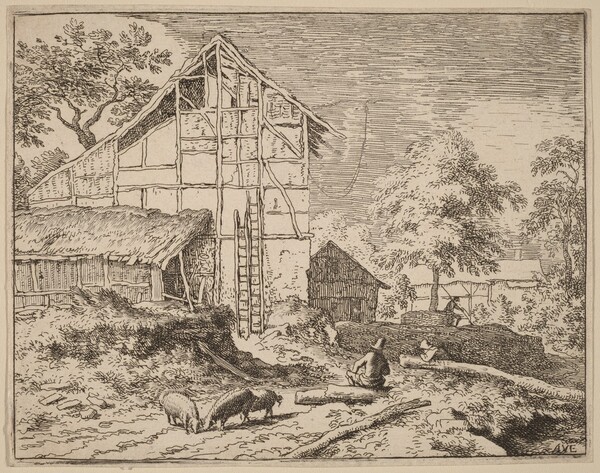 Cottage with Two Ladders