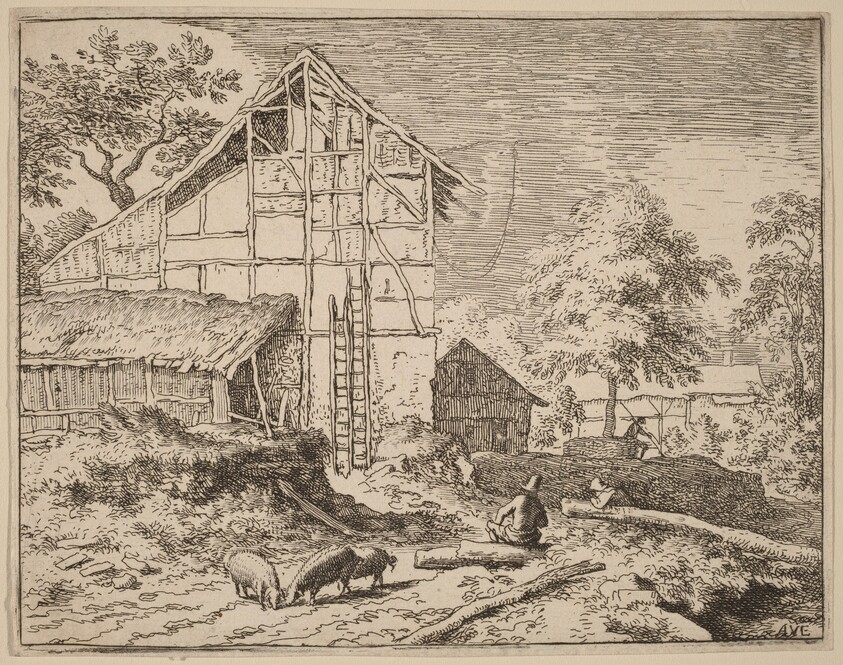 Cottage with Two Ladders