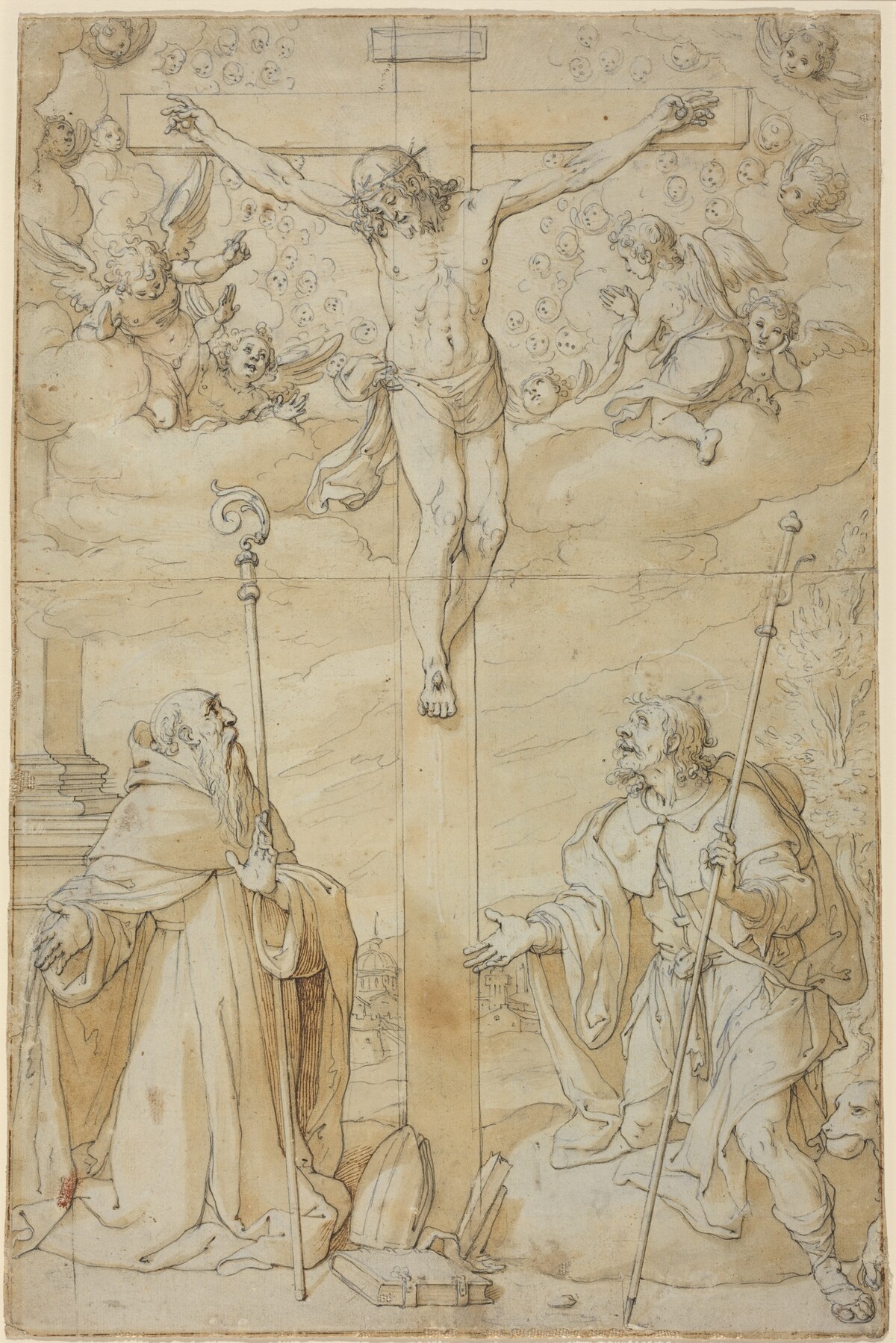 The Crucifixion with Saints Roch and Augustine