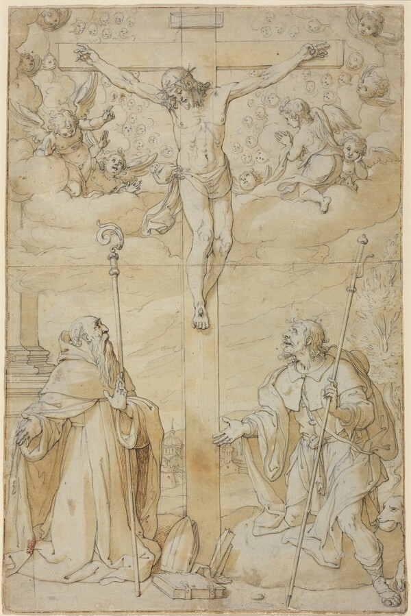 The Crucifixion with Saints Roch and Augustine