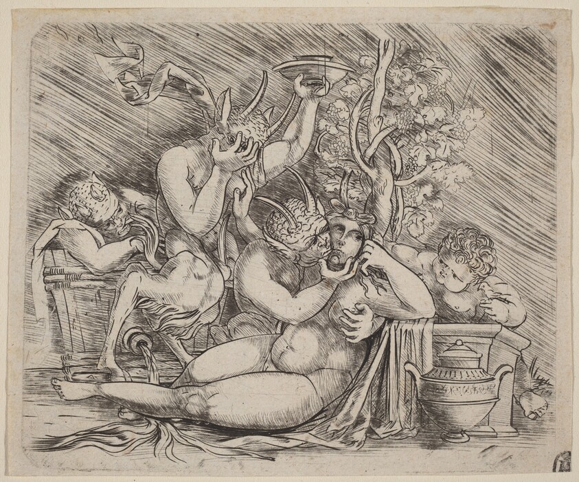 Bacchanalian Scene with Satyrs and a Maenad