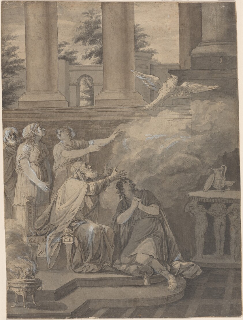 Pallas Athene in the Form of a Bird Leaving Nestor and Telemachus