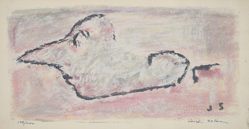 Untitled (Mozart Profile to Viewer's Left - on Mottled Pink Background)