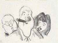 Bill Clinton with Ken Starr and Monica Lewinsky, Pat Oliphant, 1999