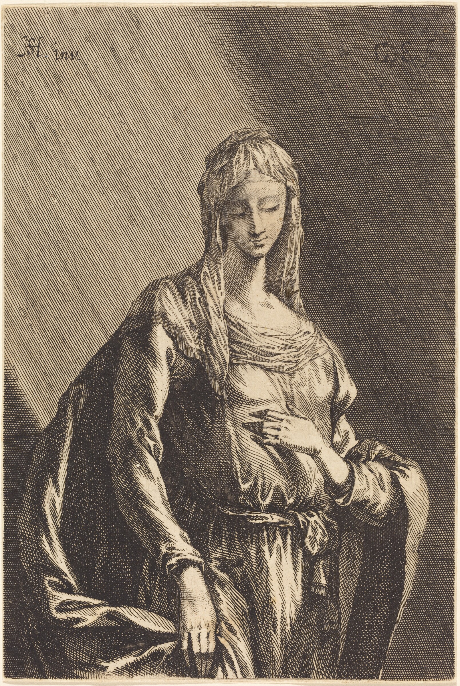 The Virgin, Gabriel Ehinger after Johann Heinrich Schönfeld, c. 1680
