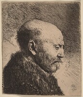 A Bald Man in Profile (The Artist's Father?), Rembrandt van Rijn, 1630