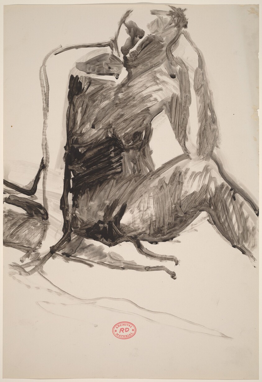 Untitled [seated nude with left elbow on knee]