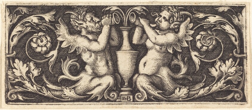 Ornament with a Couple of Tritons Blowing Horns