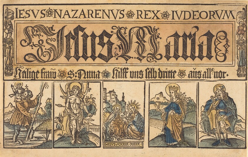 Saint Anne, The Madonna and Child and Saints Christopher, Sebastian, Clara and Roche