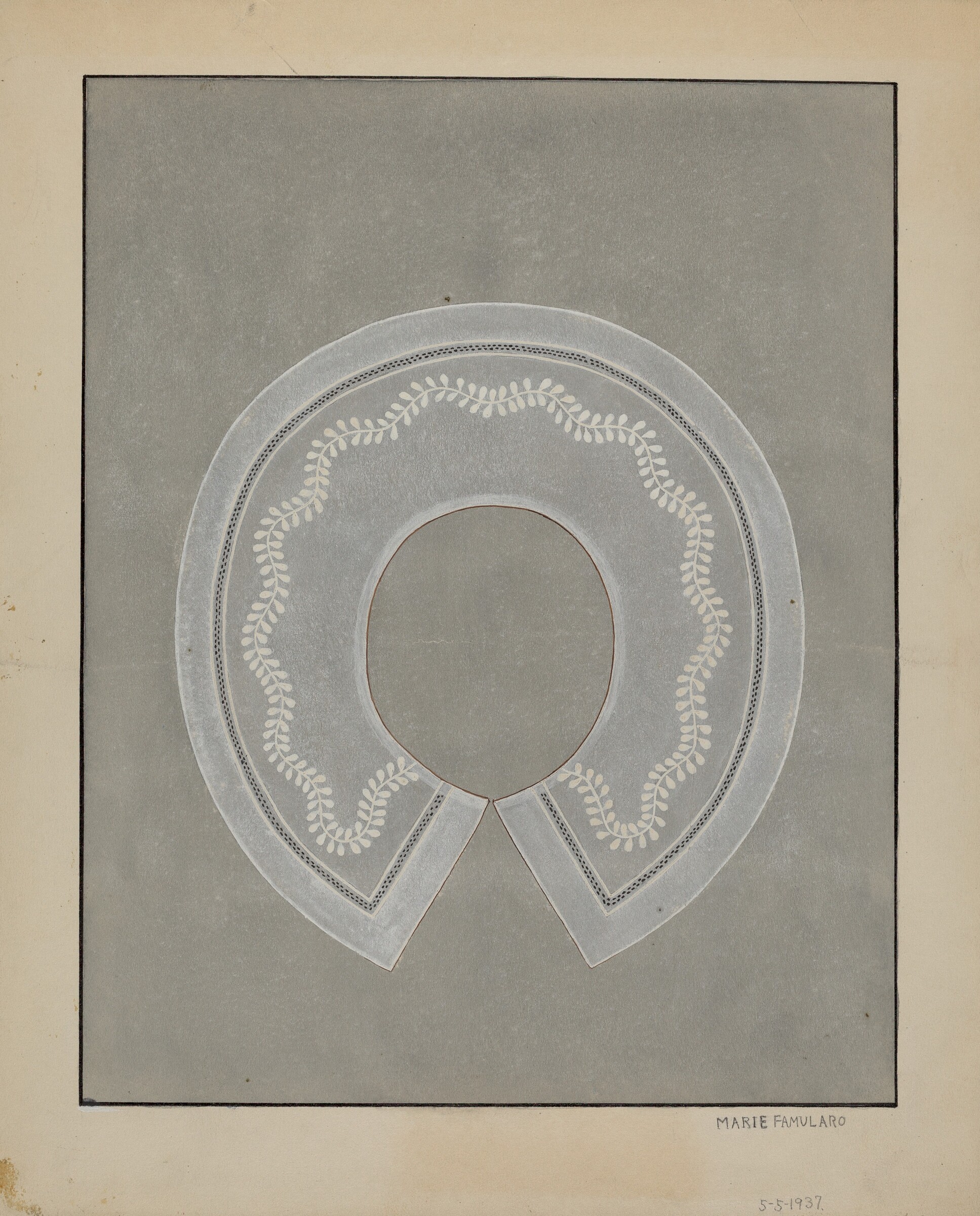 Embroidered Linen Collar, Marie Famularo, c. 1936