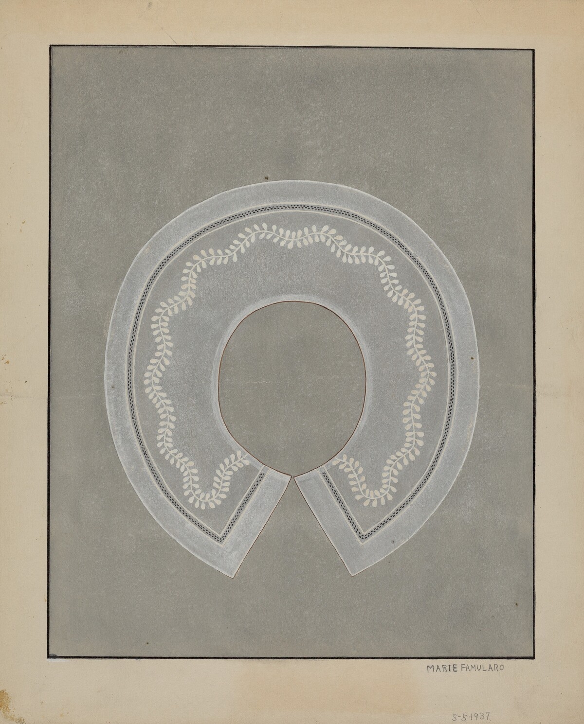 Embroidered Linen Collar