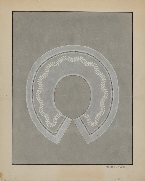 Embroidered Linen Collar