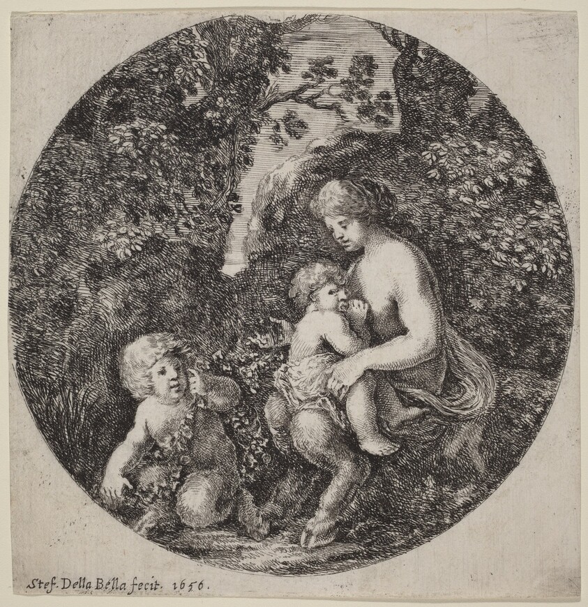 Female Satyr Nursing a Child in a Wooded Landscape