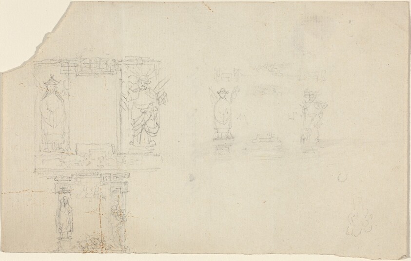 Structure with Figures in Asian Dress (Illustration for “The Casket”?)