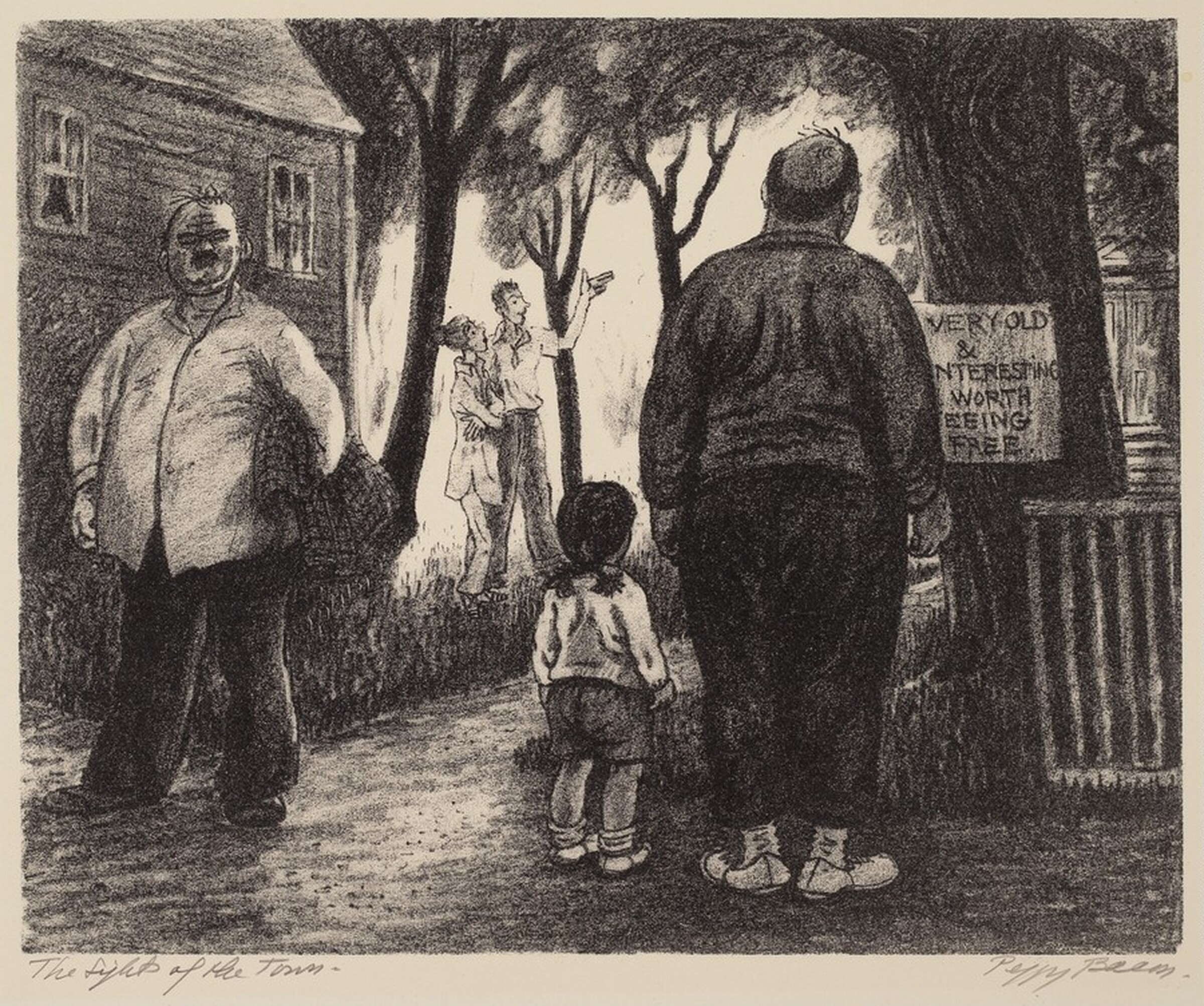 The Sights of the Town, Peggy Bacon, 1946