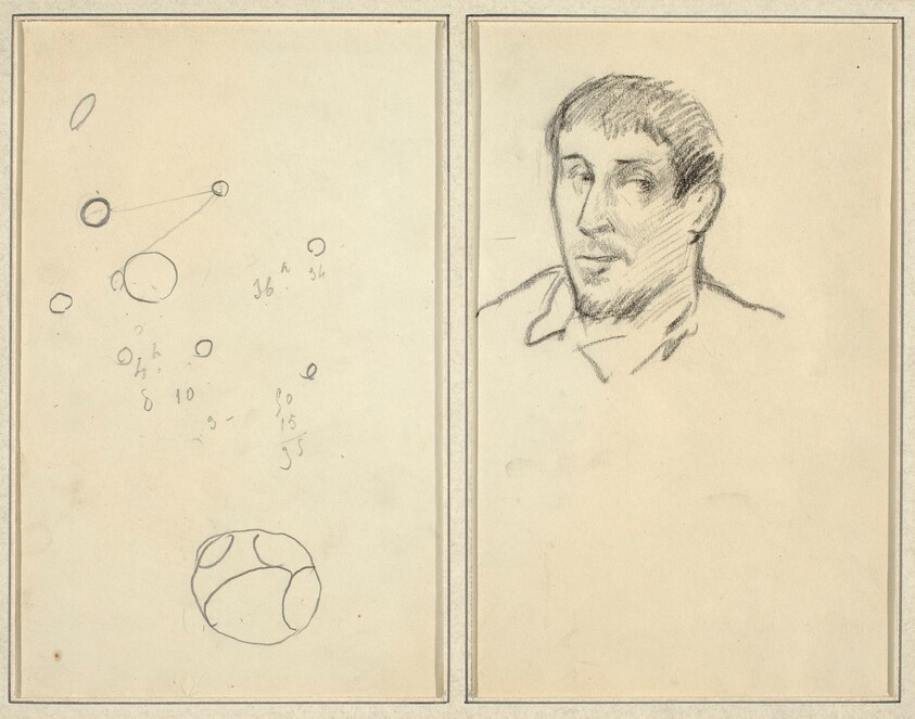 Circles and Numbers; Self-Portrait [recto]