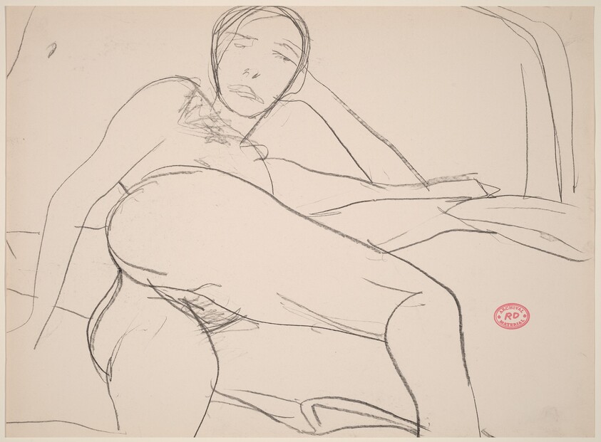 Untitled [reclining female nude turning toward viewer]