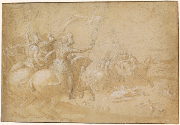 Ancient Roman Warriors Riding into Battle