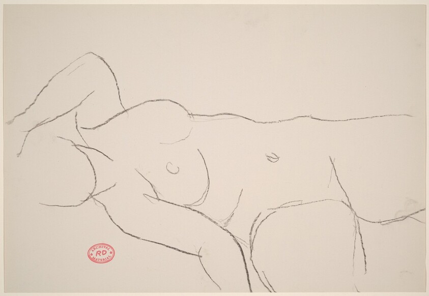 Untitled [reclining female nude with left arm above head]