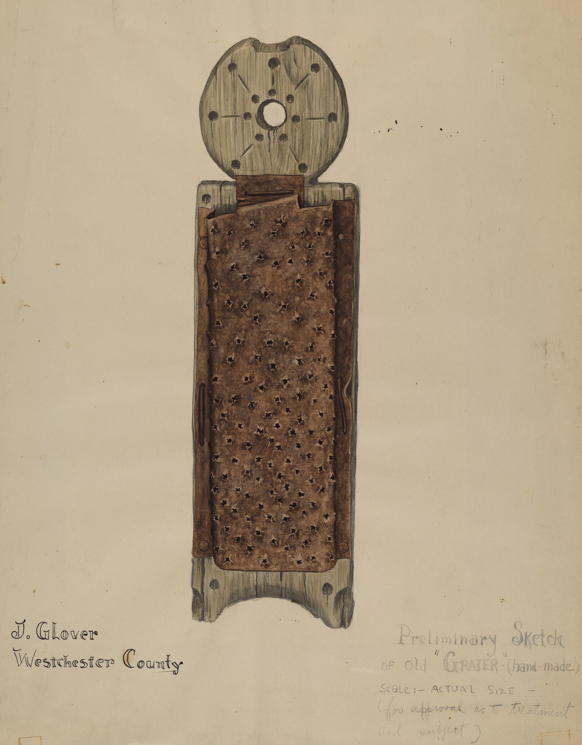 Handmade Grater, Joseph Glover, 1935/1942