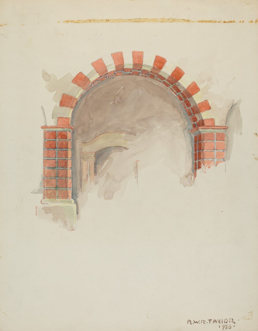 Restoration Drawing: Main Doorway and Arch toMission House