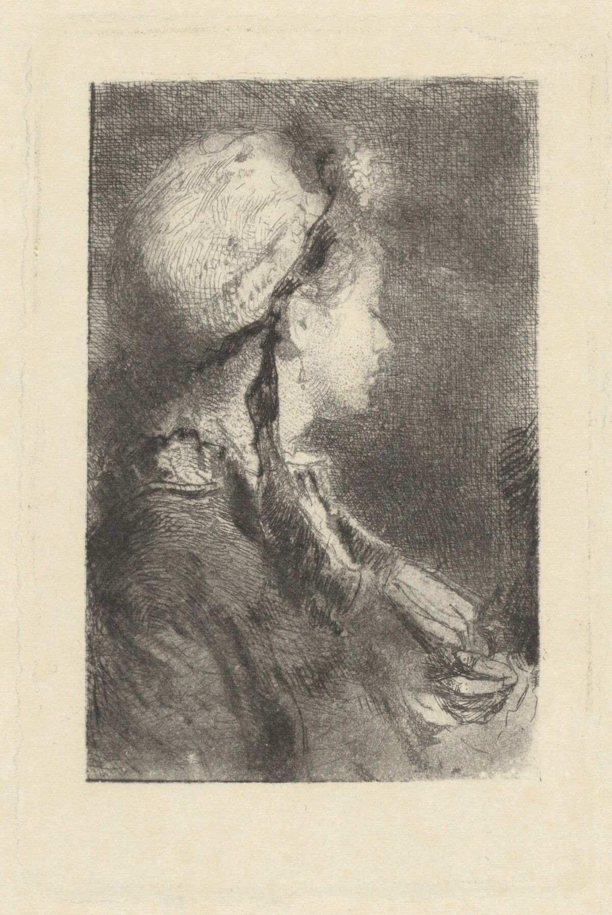The Artist's Wife in Profile Facing Right