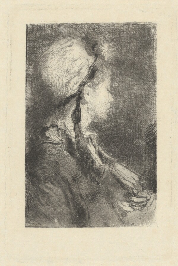 The Artist's Wife in Profile Facing Right