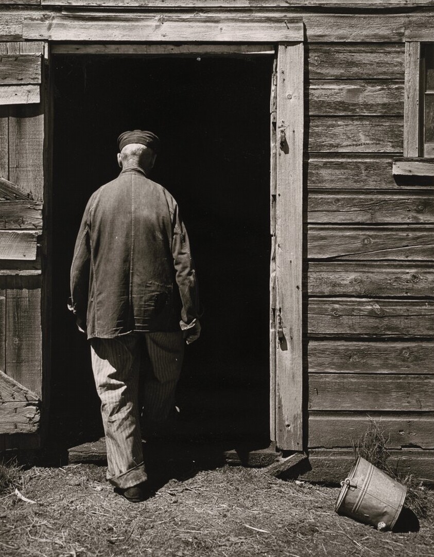 Uncle Harry entering Barn, outside Norfolk, Nebraska