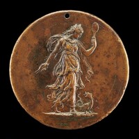 Prudence Holding a Mirror and Dividers [reverse], Milanese 16th Century, probably 1518/1525