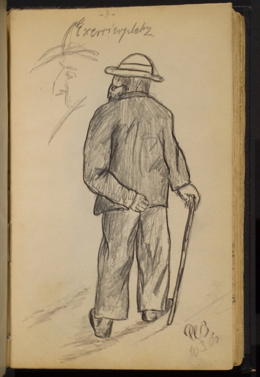 Man Walking with a Cane