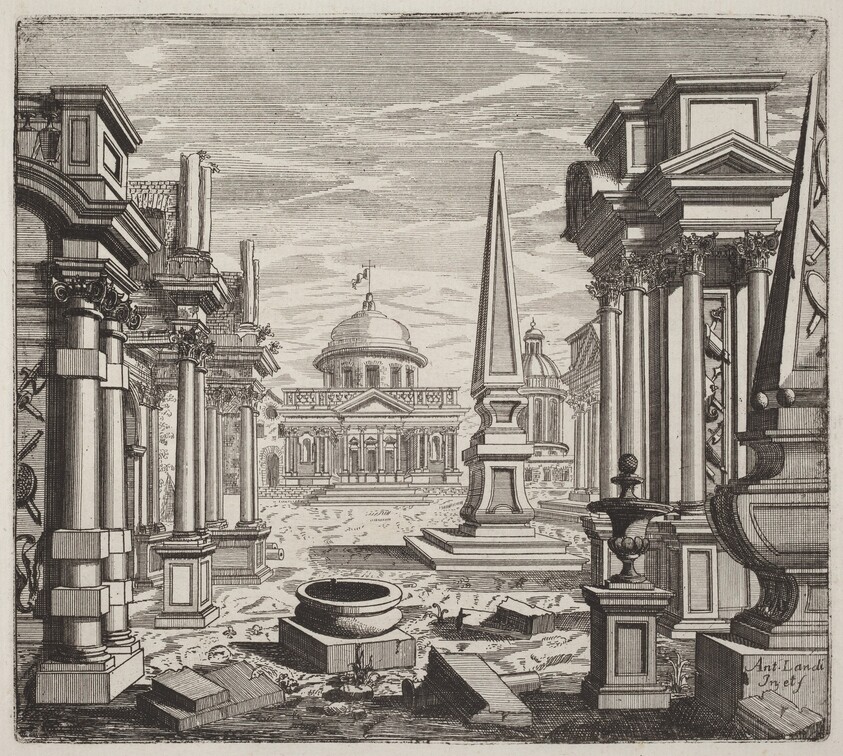 Architectural Fantasy with Obelisks, Ruins, and a Piazza