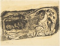 Plate with the Head of a Horned Devil (Planche au diable cornu), Paul Gauguin, in or after 1895