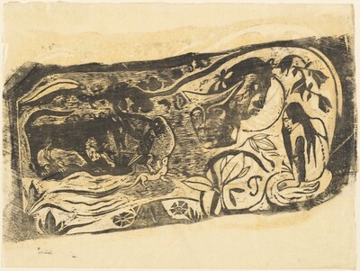 Plate with the Head of a Horned Devil (Planche au diable cornu)