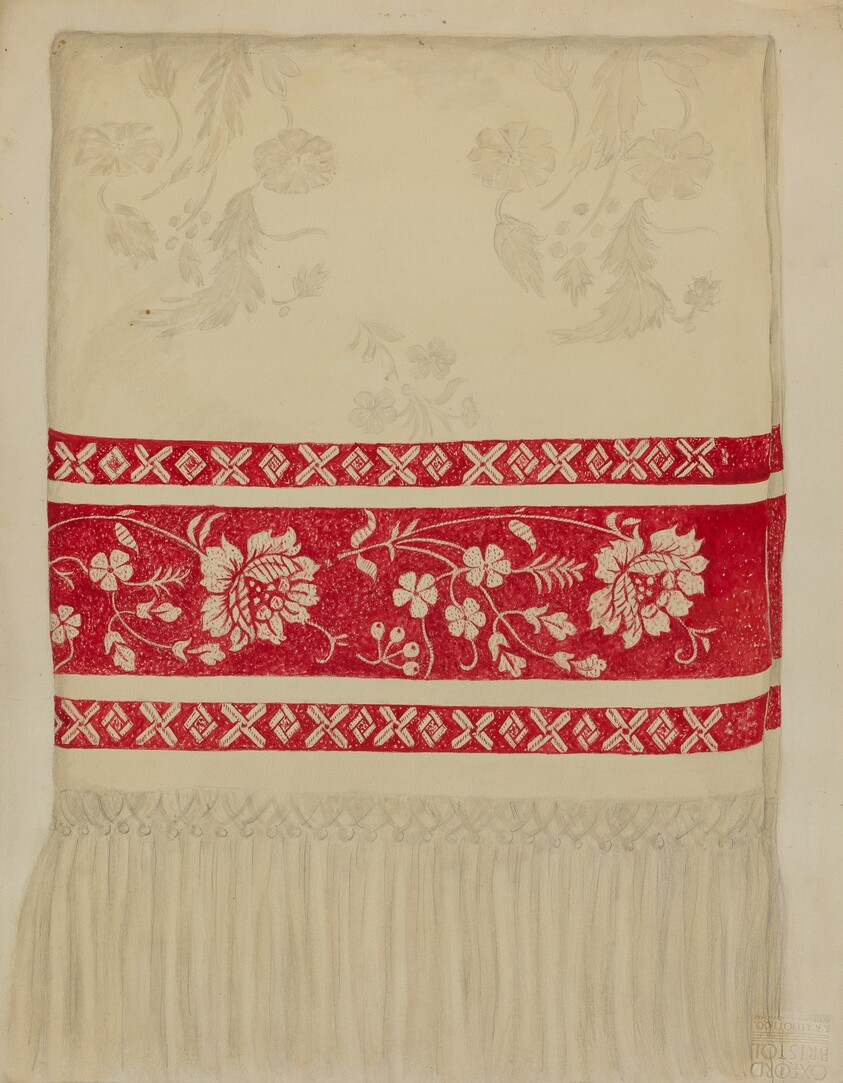Linen Towel - Flower Design
