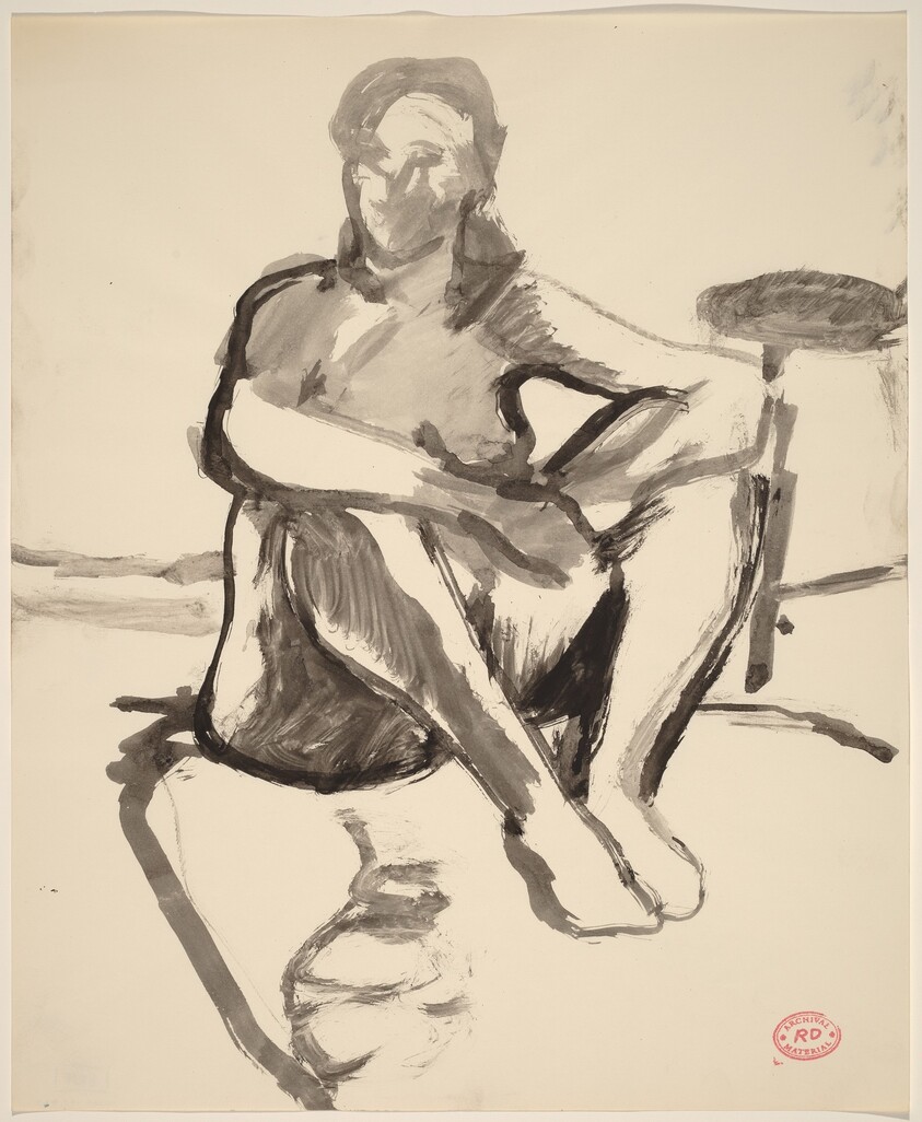 Untitled [female nude seated on floor]