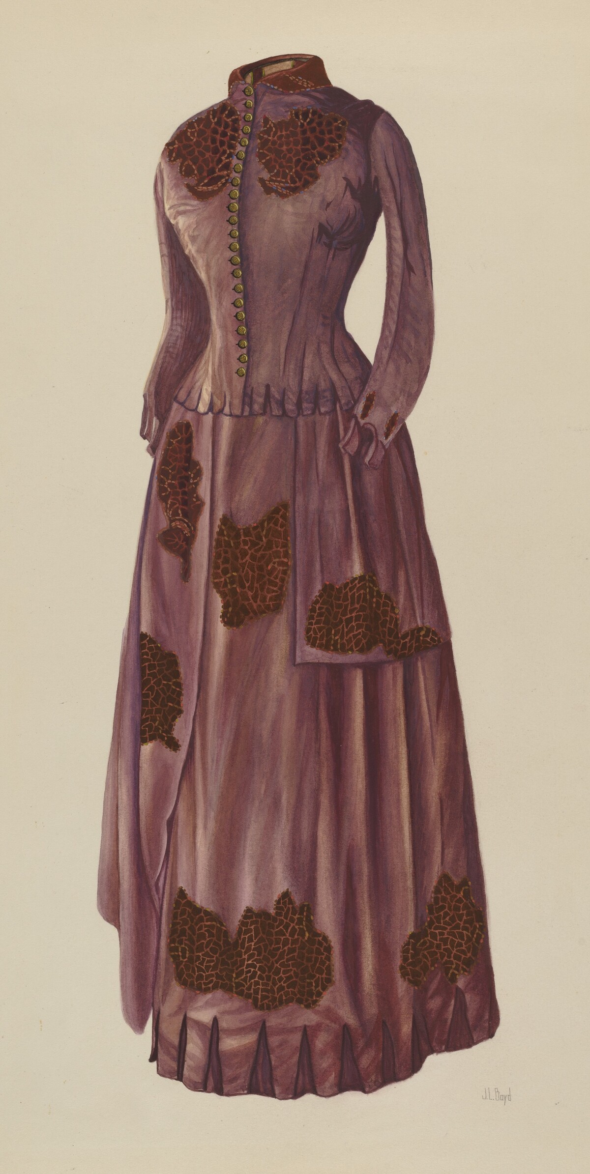 Brown Silk Afternoon Dress